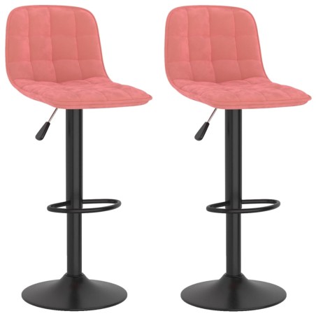 vidaXL Sgabelli da Bar 2 pz Rosa in Velluto