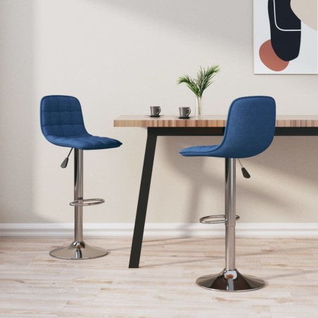 vidaXL Sgabelli da Bar 2 pz Blu in Tessuto