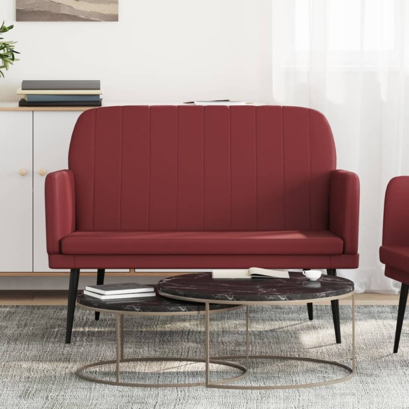 Panca Rosso Vino 107x80x81 cm in Similpelle Panca Rosso Vino 107x80x81 cm in Similpelle