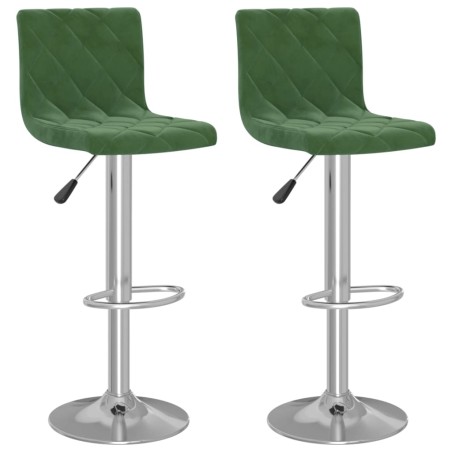 vidaXL Sgabelli da Bar 2 pz Verde Scuro in Velluto