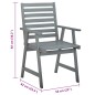 vidaXL Sedie da Pranzo da Esterni con Cuscini 3 pz Massello di Acacia vidaXL Sedie da Pranzo da Esterni con Cuscini 3 pz Massello di Acacia