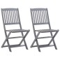 vidaXL Sedie da Giardino Pieghevoli 2pz con Cuscini in Massello Acacia vidaXL Sedie da Giardino Pieghevoli 2pz con Cuscini in Massello Acacia