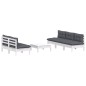 vidaXL Set Divani da Giardino 6 pz con Cuscini Antracite Legno di Pino vidaXL Set Divani da Giardino 6 pz con Cuscini Antracite Legno di Pino