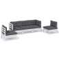 vidaXL Set Salotto da Giardino 5pz con Cuscini Legno Massello di Pino vidaXL Set Salotto da Giardino 5pz con Cuscini Legno Massello di Pino