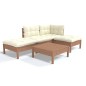 vidaXL Set Salotto Giardino 5pz con Cuscini Marrone Ambra Legno Pino