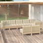 vidaXL Set Divani da Giardino 8 pz con Cuscini Crema Massello di Pino vidaXL Set Divani da Giardino 8 pz con Cuscini Crema Massello di Pino