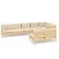 vidaXL Set Divani da Giardino 8 pz con Cuscini Crema Massello di Pino vidaXL Set Divani da Giardino 8 pz con Cuscini Crema Massello di Pino