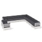 vidaXL Set Divani da Giardino 11 pz con Cuscini Bianchi Legno di Pino vidaXL Set Divani da Giardino 11 pz con Cuscini Bianchi Legno di Pino