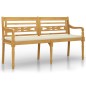 Panchina Batavia con Cuscino Crema 150 cm Legno Massello Teak Panchina Batavia con Cuscino Crema 150 cm Legno Massello Teak