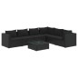 vidaXL Set Divani da Giardino 7 pz con Cuscini in Polyrattan Nero vidaXL Set Divani da Giardino 7 pz con Cuscini in Polyrattan Nero