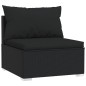 vidaXL Set Divani da Giardino 7 pz con Cuscini in Polyrattan Nero vidaXL Set Divani da Giardino 7 pz con Cuscini in Polyrattan Nero