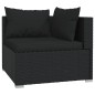 vidaXL Set Divani da Giardino 7 pz con Cuscini in Polyrattan Nero vidaXL Set Divani da Giardino 7 pz con Cuscini in Polyrattan Nero