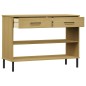 Mobile Consolle Gambe Metallo Marrone Legno Massello Pino OSLO Mobile Consolle Gambe Metallo Marrone Legno Massello Pino OSLO