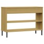 Mobile Consolle Gambe Metallo Marrone Legno Massello Pino OSLO Mobile Consolle Gambe Metallo Marrone Legno Massello Pino OSLO
