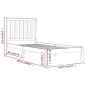 vidaXL Giroletto Bianco in Legno Massello di Pino 100x200 cm
