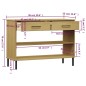 Mobile Consolle Gambe Metallo Marrone Legno Massello Pino OSLO Mobile Consolle Gambe Metallo Marrone Legno Massello Pino OSLO