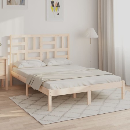 vidaXL Giroletto senza Materasso Ambrato in Legno Massello 140x200 cm