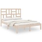 vidaXL Giroletto senza Materasso Ambrato in Legno Massello 140x200 cm