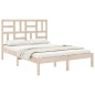 vidaXL Giroletto senza Materasso Ambrato in Legno Massello 140x200 cm