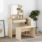 vidaXL Set Tavolo da Toeletta Rovere Sonoma 86,5x35x136 cm vidaXL Set Tavolo da Toeletta Rovere Sonoma 86,5x35x136 cm