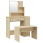 vidaXL Set Tavolo da Toeletta Rovere Sonoma 86,5x35x136 cm vidaXL Set Tavolo da Toeletta Rovere Sonoma 86,5x35x136 cm