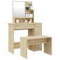 vidaXL Set Tavolo da Toeletta Rovere Sonoma 86,5x35x136 cm vidaXL Set Tavolo da Toeletta Rovere Sonoma 86,5x35x136 cm