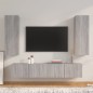 vidaXL Set di Mobili Porta TV 4 pz Grigio Sonoma in Legno Multistrato vidaXL Set di Mobili Porta TV 4 pz Grigio Sonoma in Legno Multistrato