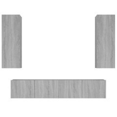vidaXL Set di Mobili Porta TV 4 pz Grigio Sonoma in Legno Multistrato