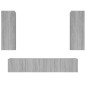vidaXL Set di Mobili Porta TV 4 pz Grigio Sonoma in Legno Multistrato vidaXL Set di Mobili Porta TV 4 pz Grigio Sonoma in Legno Multistrato