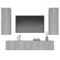 vidaXL Set di Mobili Porta TV 4 pz Grigio Sonoma in Legno Multistrato vidaXL Set di Mobili Porta TV 4 pz Grigio Sonoma in Legno Multistrato