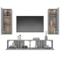 vidaXL Set di Mobili Porta TV 4 pz Grigio Sonoma in Legno Multistrato vidaXL Set di Mobili Porta TV 4 pz Grigio Sonoma in Legno Multistrato