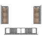 vidaXL Set di Mobili Porta TV 4 pz Grigio Sonoma in Legno Multistrato vidaXL Set di Mobili Porta TV 4 pz Grigio Sonoma in Legno Multistrato