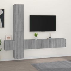 vidaXL Set di Mobili Porta TV 5 pz Grigio Sonoma in Legno Multistrato