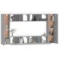 vidaXL Set Mobili Porta TV 8pz Grigio Sonoma in Legno Multistrato vidaXL Set Mobili Porta TV 8pz Grigio Sonoma in Legno Multistrato
