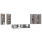 vidaXL Set di Mobili Porta TV 6 pz Grigio Sonoma in Legno Multistrato vidaXL Set di Mobili Porta TV 6 pz Grigio Sonoma in Legno Multistrato