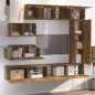 vidaXL Set di Mobili Porta TV 7 pz Rovere Fumo in Legno Multistrato