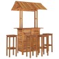 vidaXL Set da Bar per Giardino 5 pz in Legno Massello di Acacia vidaXL Set da Bar per Giardino 5 pz in Legno Massello di Acacia