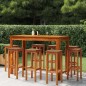 vidaXL Set da Bar per Giardino 9 pz in Legno Massello di Acacia vidaXL Set da Bar per Giardino 9 pz in Legno Massello di Acacia
