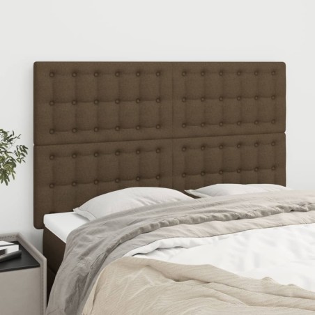 vidaXL Testiere 4 pz Marrone Scuro 72x5x78/88 cm in Tessuto