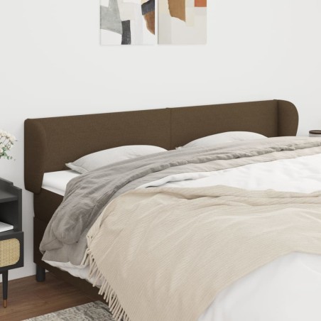 vidaXL Testiera ad Orecchio Marrone Scuro 203x23x78/88 cm in Tessuto