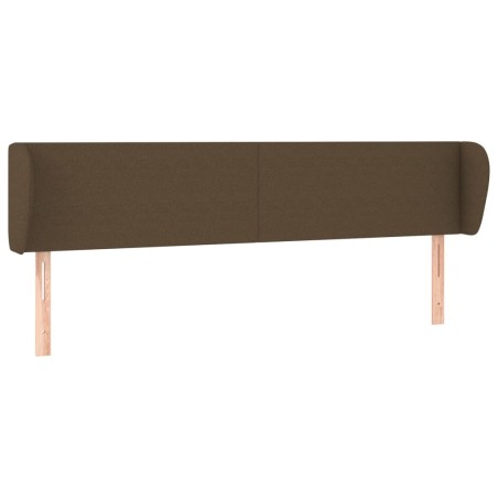 vidaXL Testiera ad Orecchio Marrone Scuro 203x23x78/88 cm in Tessuto