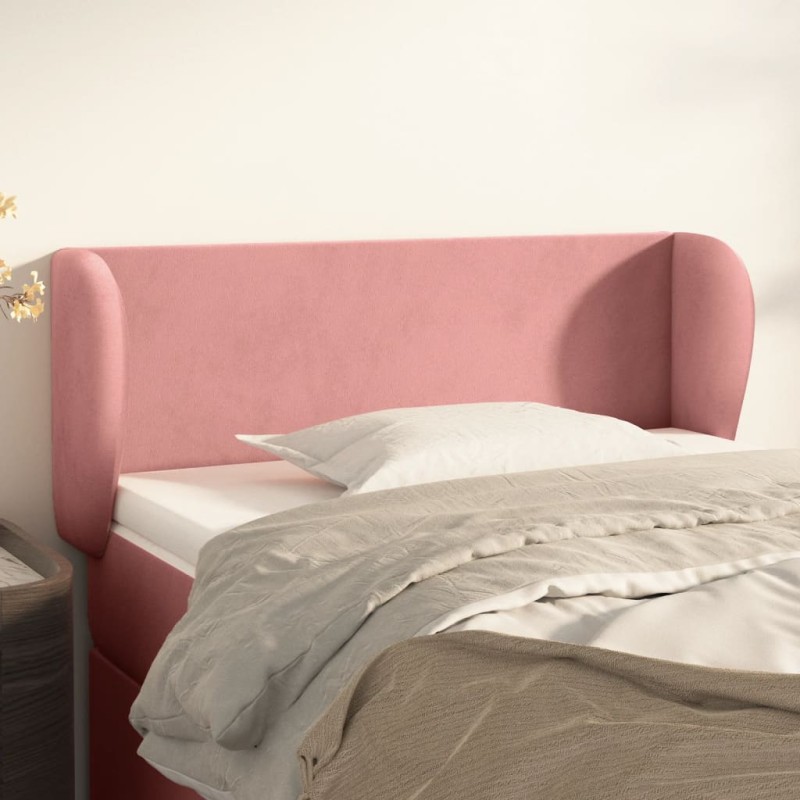 vidaXL Testiera ad Orecchio Rosa 103x23x78/88 cm in Velluto vidaXL Testiera ad Orecchio Rosa 103x23x78/88 cm in Velluto