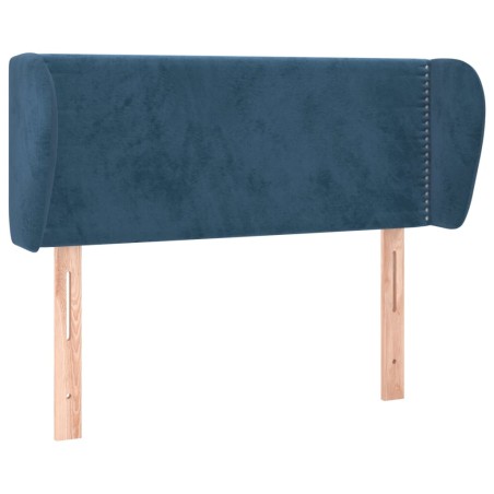 vidaXL Testiera ad Orecchio Blu Scuro 103x23x78/88 cm in Velluto