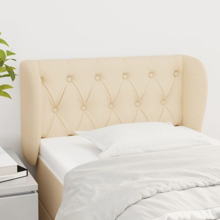 vidaXL Testiera ad Orecchio Crema 83 x 23 x 78/88 cm in Tessuto