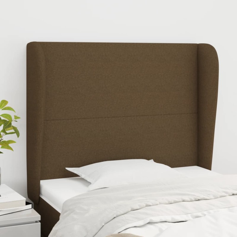 vidaXL Testiera ad Orecchio Marrone Scuro 83x23x118/128 cm in Tessuto vidaXL Testiera ad Orecchio Marrone Scuro 83x23x118/128 cm in Tessuto