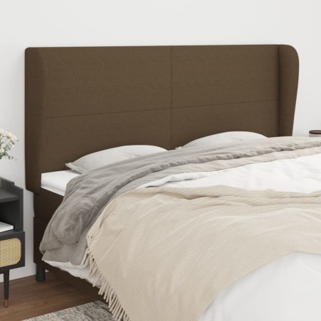 vidaXL Testiera ad Orecchio Marrone Scuro 163x23x118/128 cm in Tessuto