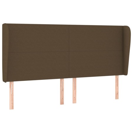 vidaXL Testiera ad Orecchio Marrone Scuro 183x23x118/128 cm in Tessuto