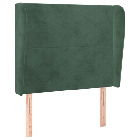 vidaXL Testiera ad Orecchio Verde Scuro 103x23x118/128cm in Velluto