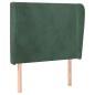 vidaXL Testiera ad Orecchio Verde Scuro 103x23x118/128cm in Velluto vidaXL Testiera ad Orecchio Verde Scuro 103x23x118/128cm in Velluto