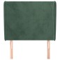 vidaXL Testiera ad Orecchio Verde Scuro 103x23x118/128cm in Velluto vidaXL Testiera ad Orecchio Verde Scuro 103x23x118/128cm in Velluto